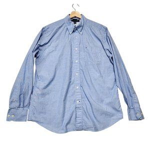 Tommy Hilfiger Mens Light Blue Cotton Button-Down Shirt L Casual Long‎ Sleeve
